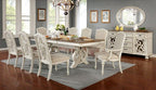 CM3150WH-T-7PC 7 pc Arcadia rustic antique white finish wood trestle base dining table set