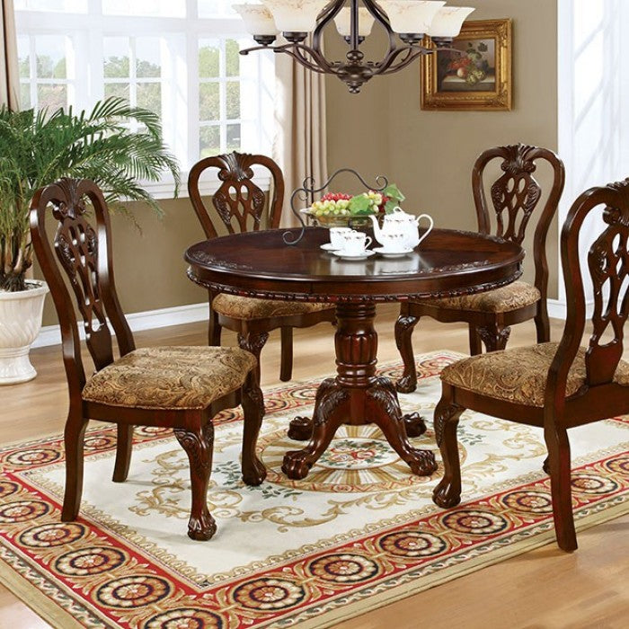 CM3212RT-5PC 5 pc elana brown cherry finish wood 48" round dining table set