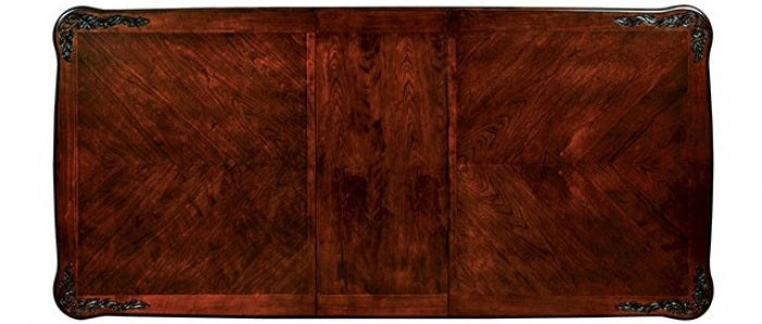 CM3212T 7 pc Elana brown cherry finish wood double pedestal dining table set