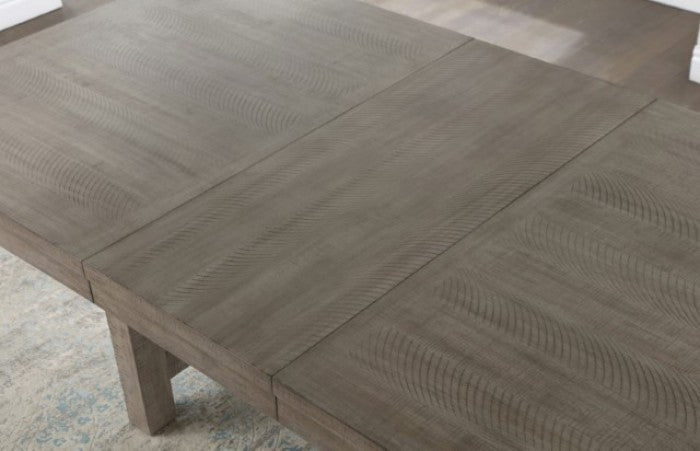 CM3251GY-7PC 7 pc San Antonio grey rustic finish wood barn style trestle base dining table set