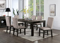 CM3252BK-7PC 7 pc Umbria antique black finish wood dining table set