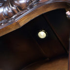 CM3256CH-HB  2 pc Nouvelle cherry brown finish wood hutch and buffet china curio cabinet