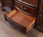 CM3256CH-HB  2 pc Nouvelle cherry brown finish wood hutch and buffet china curio cabinet