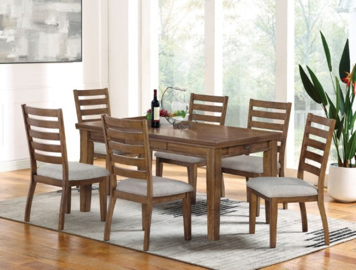 CM3259WN-7PC 7 pc Rapidview rustic walnut finish wood country style dining table set