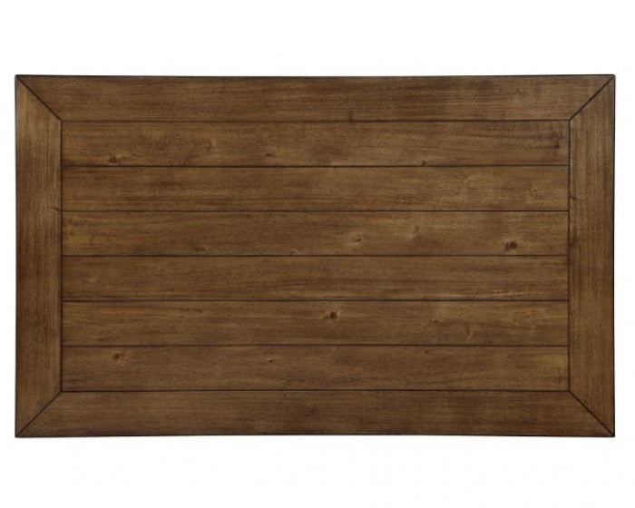 CM3259WN-7PC 7 pc Rapidview rustic walnut finish wood country style dining table set