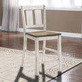 CM3289BR-PC Set of 2 Dakota two tone white wash and ash brown finish wood farmhouse style counter height dining chairs