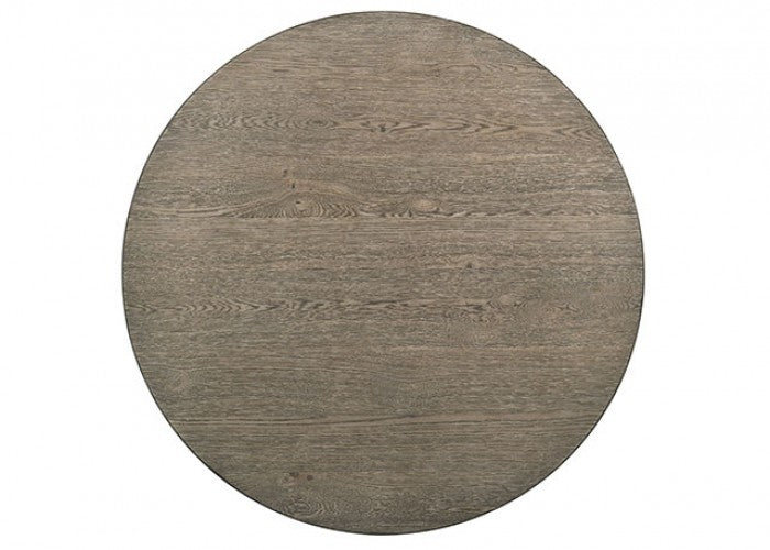 CM3289BR-RPT 5 pc Dakota two tone white wash and ash brown finish wood 48" round farmhouse style counter height dining table set