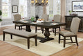 CM3310T-6PC 6 pc Gracie oaks johannes faulk espresso finish wood trestle base dining table set