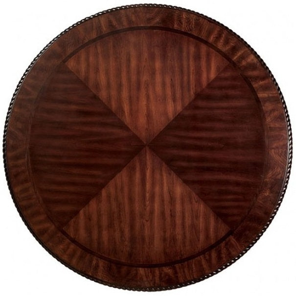 CM3319RT-L-7PC 7 pc bellagio brown cherry finish wood 60" round dining table set faux leather chairs