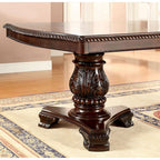 CM3319T-F-7PC 7 pc Astoria grand rolanda bellagio brown cherry finish wood double pedestal dining table set