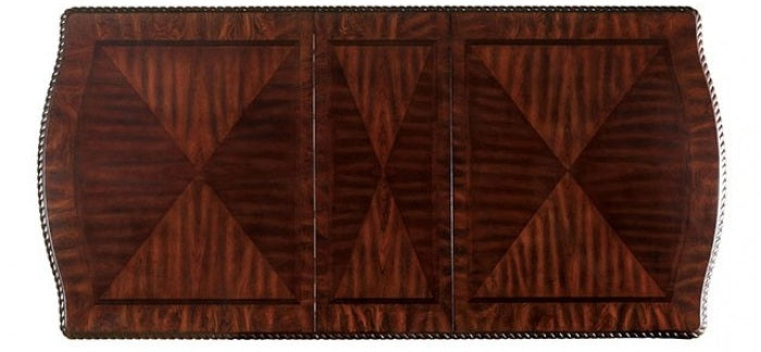 CM3319T-3319L-SC-7PC 7 pc bellagio brown cherry finish wood double pedestal dining table set