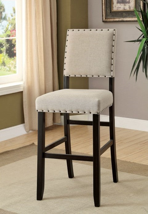 CM3324BK-BC-2PK 2 pc Sania contemporary style black finish wood pub bar height stools with padded seats