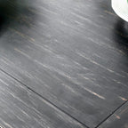 CM3324BK-T-84 6 pc sania i antique black finish wood rustic style dining table set with tufted bench