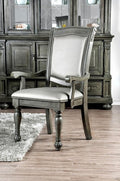 CM3350GY-AC-2PK Set of 2 Alcott hill montcalm alpena grey finish wood dining arm chairs