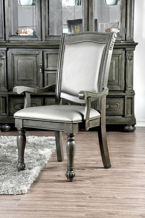CM3350GY-AC-2PK Set of 2 Alcott hill montcalm alpena grey finish wood dining arm chairs
