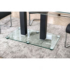 CM3362BKT-7PC 7 pc Orren ellis richfield curved glass top dining table set black chairs