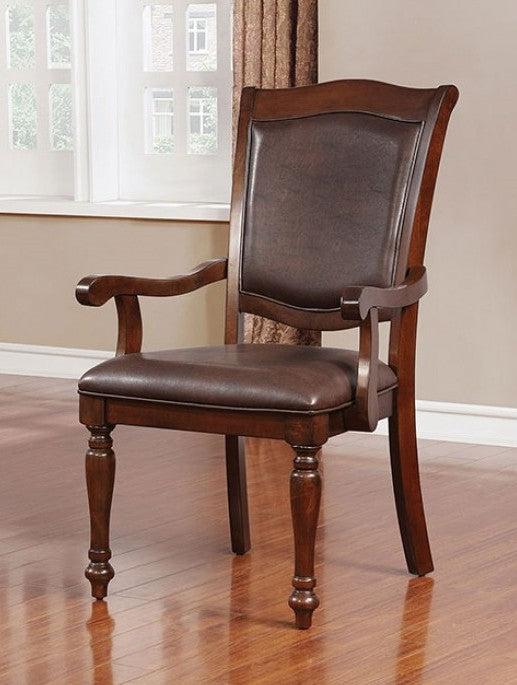 CM3453AC Set of 2 Astoria grand dufrene sylvana brown cherry finish wood dining arm chairs
