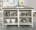 CM3498PT-5PC 5 pc Canora grey grena heidelberg off white dark grey finish wood kitchen island counter height dining table set
