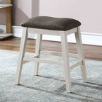 Canora Grey Heidelberg Off White & Dark Grey 4-Pc Counter Height Kitchen Island Dining Set with Stools & Bench – CM3498PT-4PC