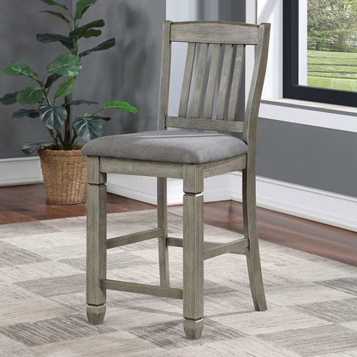 CM3512GY-PT-7PC 7 pc Canora grey ananya gray finish wood counter height dining table set storage pedestal with drawers