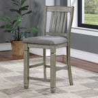 CM3512GY-PT-7PC 7 pc Canora grey ananya gray finish wood counter height dining table set storage pedestal with drawers