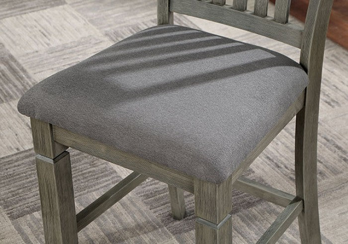 CM3512GY-PT-7PC 7 pc Canora grey ananya gray finish wood counter height dining table set storage pedestal with drawers