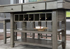 CM3512GY-PT-7PC 7 pc Canora grey ananya gray finish wood counter height dining table set storage pedestal with drawers