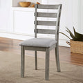 CM3542GY-SC Set of 2 Red barrell studio laquila grey finish wood trestle base dining chairs
