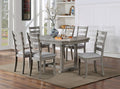 CM3542GY-7PC 7 pc Red barrell studio laquila grey finish wood trestle base dining table set