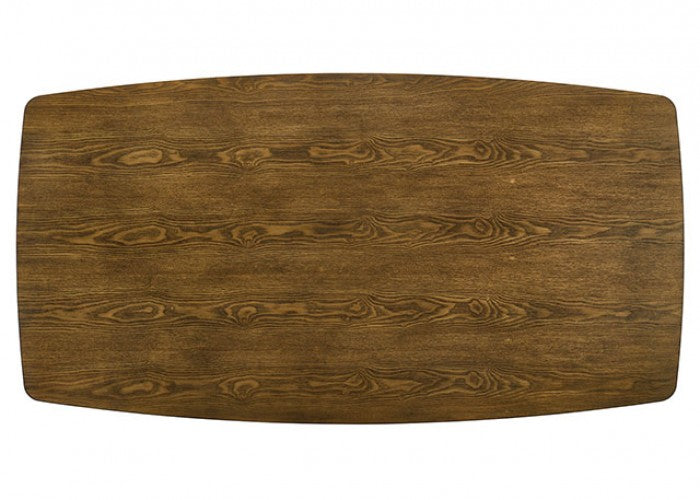 CM3548A-T-7PC 7 pc Oberwil mid-century modern two tone antique oak and black finish wood dining table set