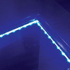 CM3559T-7PC 7 pc Luminate luminar i black finish wood center led frosted glass light strip dining table set