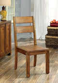 CM3603SC Set of 2 Bethanne frontier dark oak finish wood rustic block style dining chairs