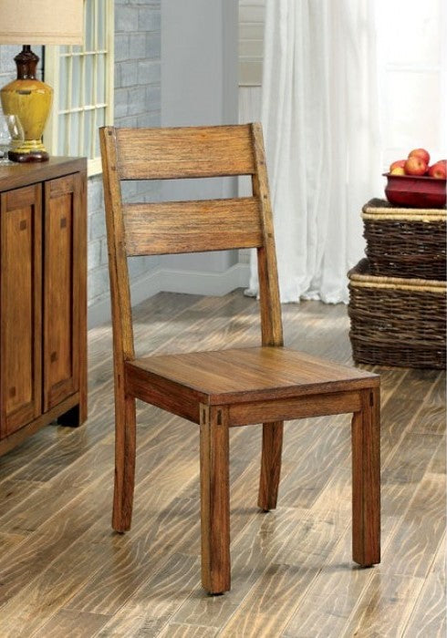 CM3603SC Set of 2 Bethanne frontier dark oak finish wood rustic block style dining chairs