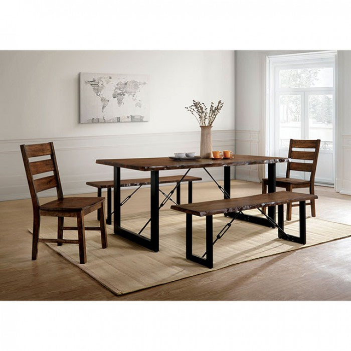 CM3604T-6PC 6 pc Loon peak sherwood dulce industrial style walnut finish wood dining table set