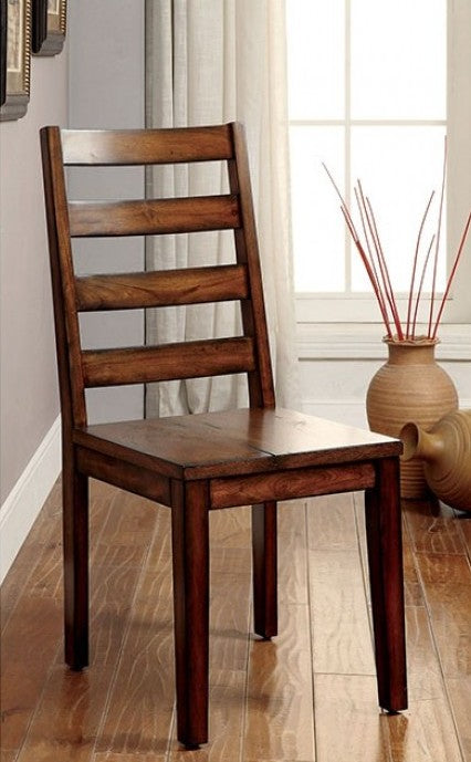 CM3606SC Set of 2 Maddie maddison tobacco oak finish natural edge wood dining chairs