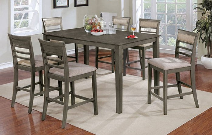 CM3607PT-7PK 7pc Winston porter fall fafnir gray finish wood counter height dining table set