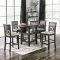 CM3609PT-5PC 5 pc Hokku designs milly ellis gray finish wood 42" round counter height dining table set