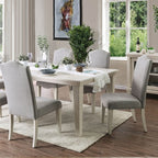 CM3630T-7PC 7 PC One allium way mercedes daniella antique white finish wood dining table set