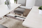CM3630T-7PC 7 PC One allium way mercedes daniella antique white finish wood dining table set