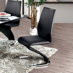 CM3650BK-T-7PC 7 pc Orren ellis mattison midvale modern style black high gloss dining table set