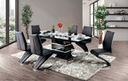 CM3650BK-T-7PC 7 pc Orren ellis mattison midvale modern style black high gloss dining table set