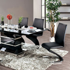 CM3650BK-T-7PC 7 pc Orren ellis mattison midvale modern style black high gloss dining table set