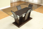 CM3710T-7PC 7 pc Latitude run uptown manhattan i dark cherry finish wood glass top dining table set