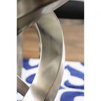 CM3729T-3728-5PC 5 pc Williams import co. roxo modern style satin plated metal 48" round glass dining table set