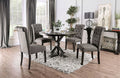 CM3735RT-GY-5PC 5 pc One allium way greyleigh alfred rustic black finish trestle base 48" round dining table set grey chairs