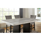 CM3744PT-7PC 7 pc Canora grey mel Kian II black finish wood marble top counter height dining table set
