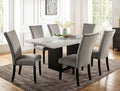 CM3744T 7 pc Canora grey mel kian I black finish wood marble top dining table set