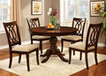 CM3778RT-5PC 5 pc Carlisle brown cherry finish wood 48" round top dining table set