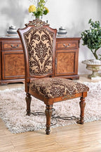 CM3788T-7pc 7 pc Astoria grand alexandro lucie cherry brown finish wood double pedestal ornate accents dining table set