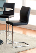 CM3825BK-PC Set of 2 Orren ellis waller lodia ii modern style chrome frame black faux leather counter height dining chairs